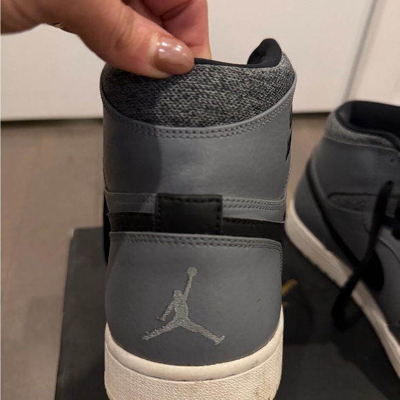 Air Jordan Men's 1 Retro Hugh Top Black and Gray Sneakers - Picture 8 of 16